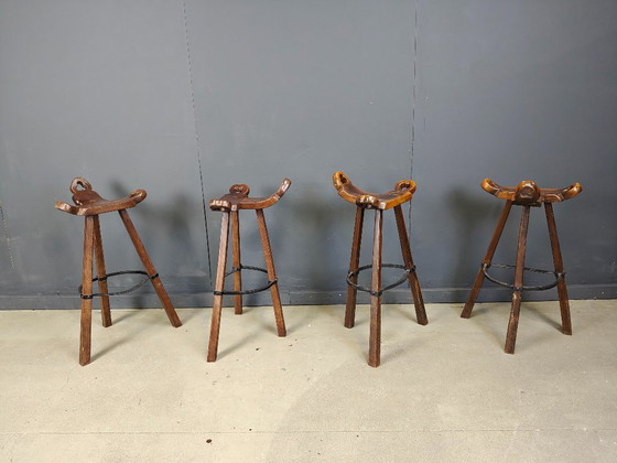 Image 1 of Mid century brutalist bar stools - set of 8, 1960s