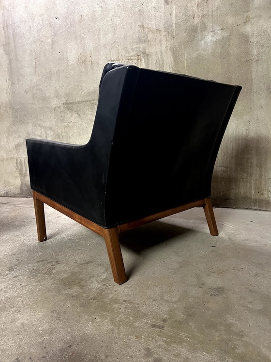 Image 1 of 2X Fauteuil en cuir V. Kai Lyngfeldt Larsen / Soren Willadsen Années 60Er-70Er