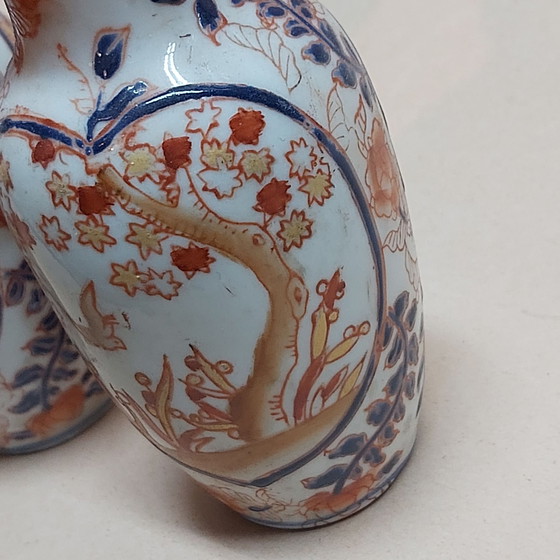 2 Jarrones Imari miniatura China, Porcelana, Azul (foto 4 de 6)