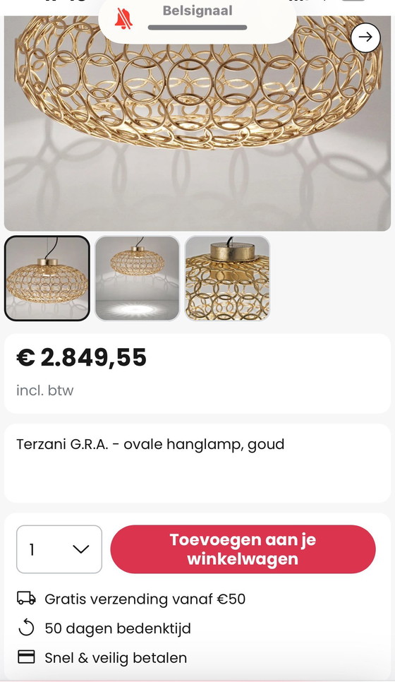 Image 1 of Découvrez l'art de la lumière : la suspension ovale Terzani GRA