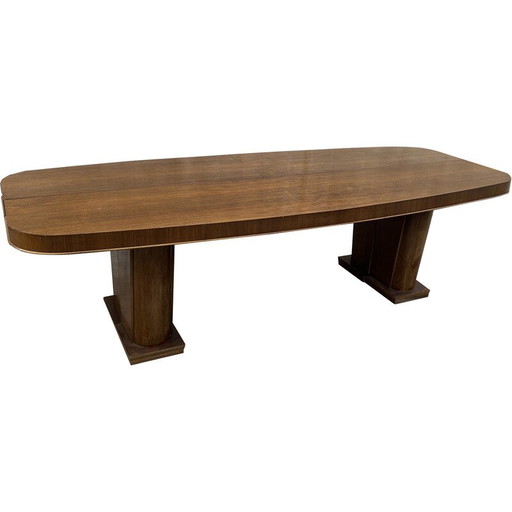 Coppia di consolle Art Déco vintage in impiallacciatura di noce, 1935