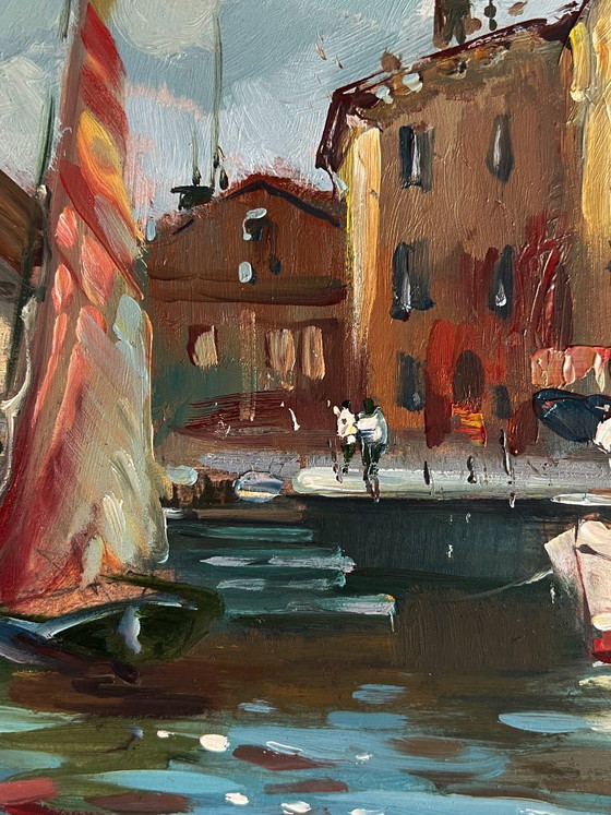 Image 1 of Dipinto ad olio originale: Paesaggio urbano, Architettura, Le antiche vie di Venezia