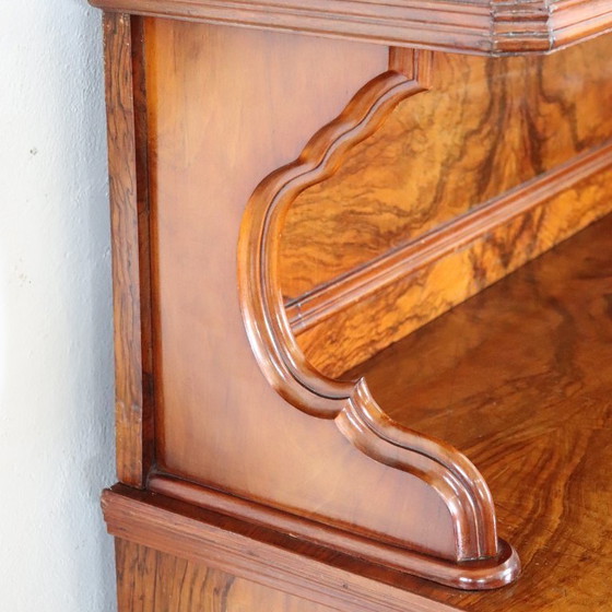 Image 1 of Credenza antica in radica di noce, Italia, metà del XIX secolo