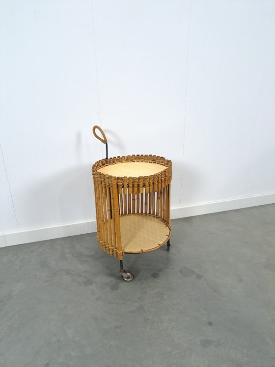 Image 1 of Carrito de bambú, mesa auxiliar