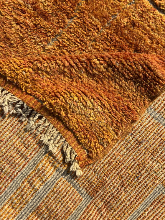Image 1 of Zonsondergang Oranje Marokkaanse Mrirt Vloerkleed - 300x220 cm - Handgemaakt Wollen Berber Tapijt
