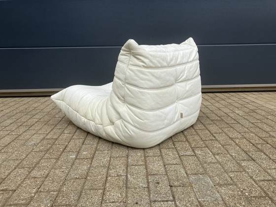 Image 1 of 100% autentico Ligne Roset Togo 1 posto, pelle bianco sporco '87