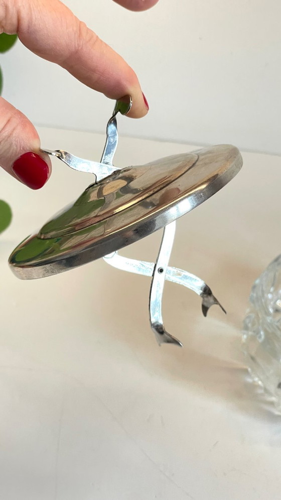 Image 1 of SUCRIER à Pince CRISTAL Vintage