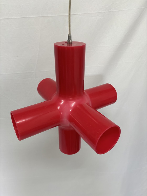 Image 1 of Vintage red Crosslight pendant lamp, design 1990