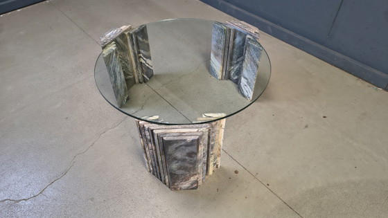 Image 1 of Vintage Italiaanse marmeren salontafel, jaren 70