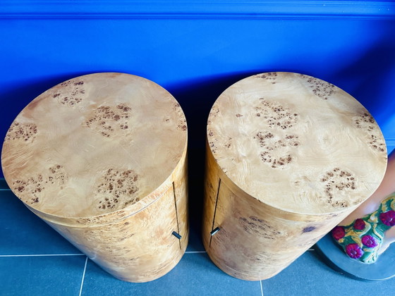 Zeldzame Lemon Furniture Nachtkastjes Constant Van Burl By Yaniv Chen – Brass, Wood (photo 15 of 15)