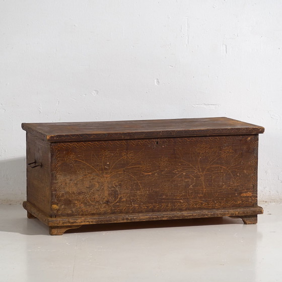 Baule antico con motivi floreali (c.1920) #10 – Armadi contenitori (photo 8 of 40)