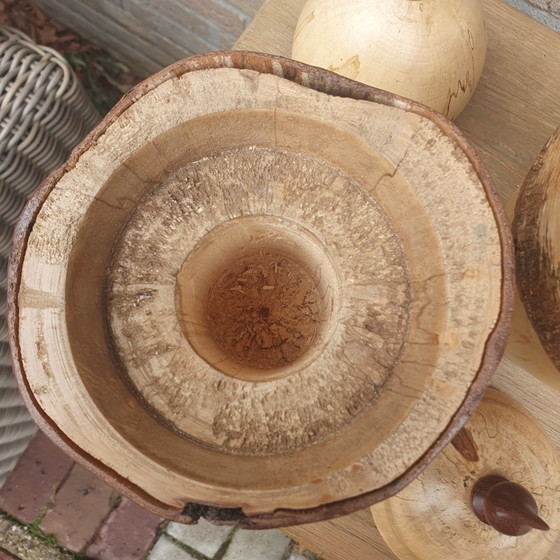 Set di 2 vasi in legno torniti a mano con bordo in corteccia (30 cm e 24 cm) – Oggetti decorativi, Wood (photo 13 of 14)