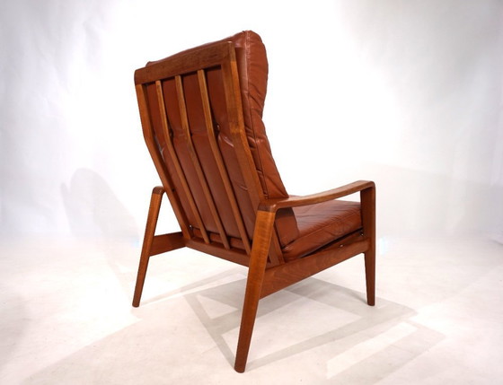 Image 1 of Poltrona Komfort in pelle di teak di Arne Wahl Iversen, 1960