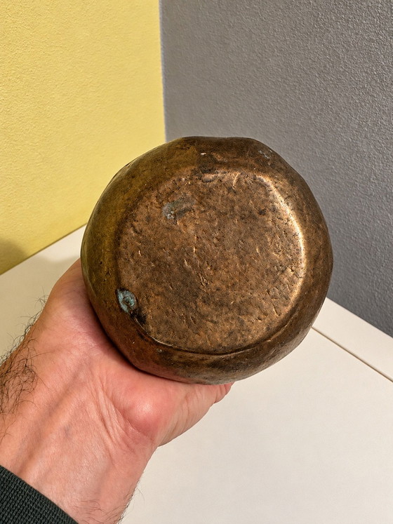 Vaso Scultoreo Vintage in Bronzo Massiccio, Design Brutalista e Wabi-Sabi, Vasi, Marrone (foto 3 di 6)