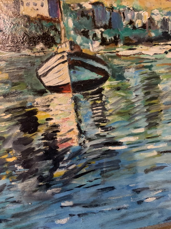 Sète - View of Mont Saint-Clair - 1970s - V. Fonquernie - Henri Portal Gallery – Paintings & Drawings, Wood (photo 7 of 15)
