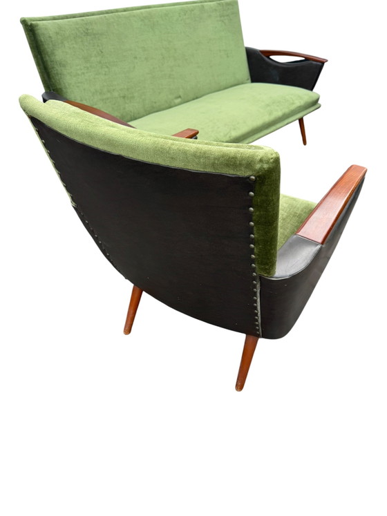 Canapé MCM et 2 Chaises – Coins salon, Textile, Bois (photo 8 of 11)