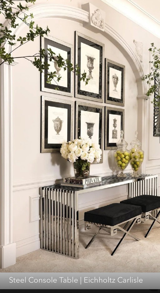 Console de luxe Eichholtz - table design en acier inoxydable - Stylish & Timeless