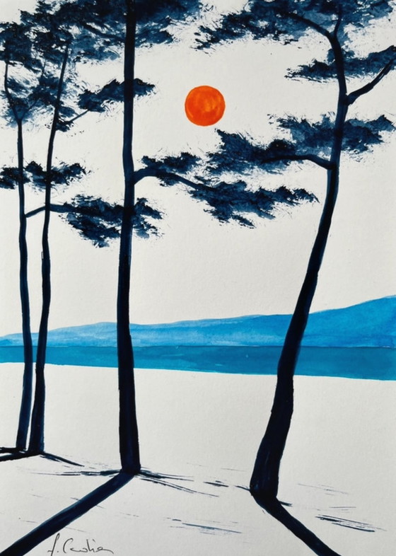Image 1 of Set of 3 sketches by F Cadiou, 21x15cm.