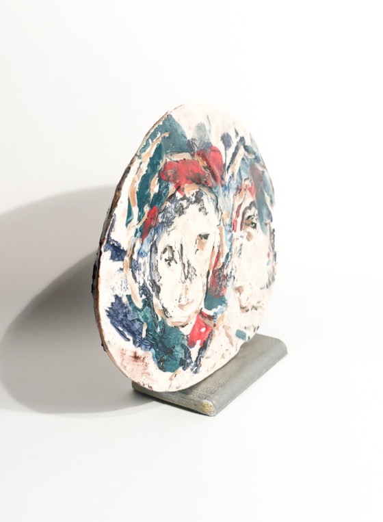 Assiette en céramique peinte par Ernesto Treccani, années 1970 – Objets déco, Ceramic (photo 4 of 6)