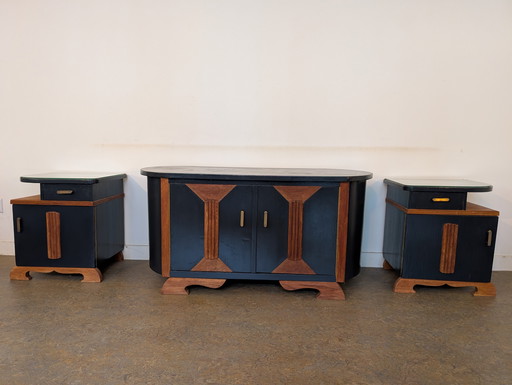 Meuble TV avec tables de chevet assorties