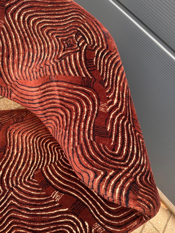 Image 1 of Sedia Ribbon Artifort + Pouf Pierre Paulin in tessuto Pierre Frey. Condizioni perfette!!