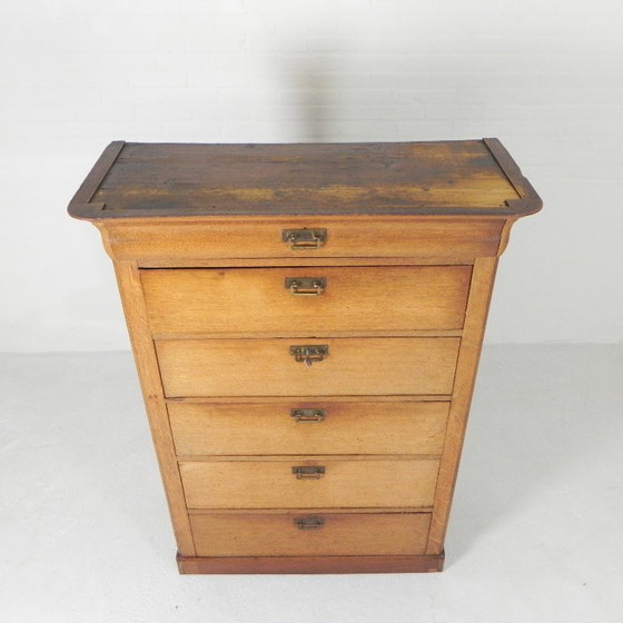 Image 1 of Ladekast Met 5 Laden en 1 Klep, Chiffoniere, Eind 19e Eeuw