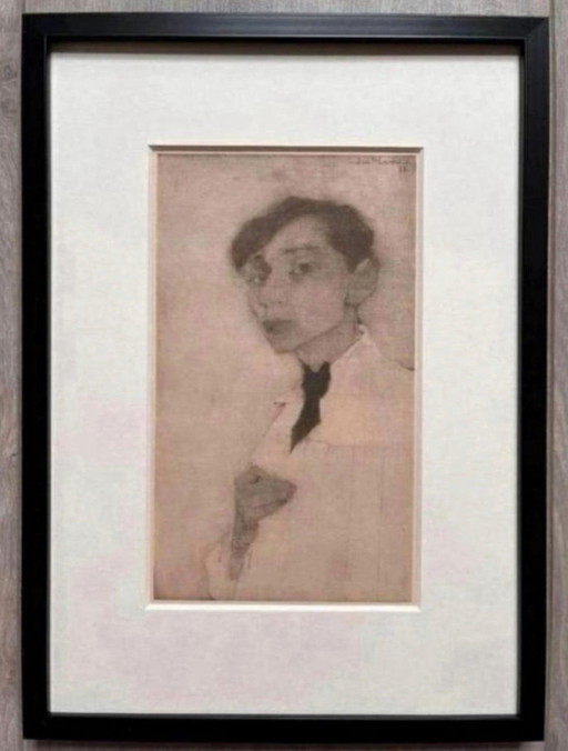 Jan Mankes 1889-1920 / Heliogravur-Selbstporträt 1923 – lithos zeefdrukken, Paper