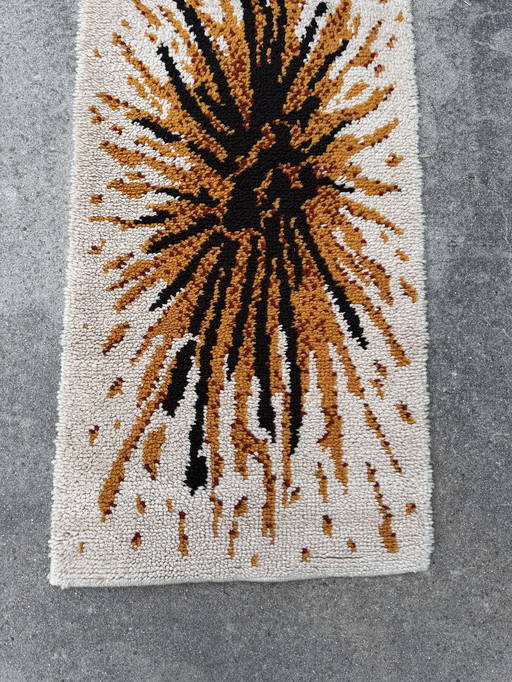 Alfombra Rya de estilo escandinavo de la década de 1970