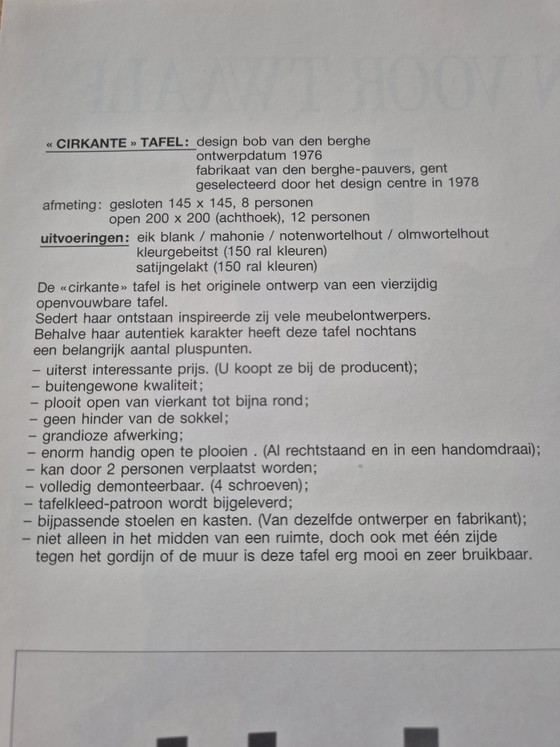 Table Cirkante Van Den Berghe + 8 Chaises, année 1992 – Salles à manger complètes, Wood, Leather (photo 5 of 6)