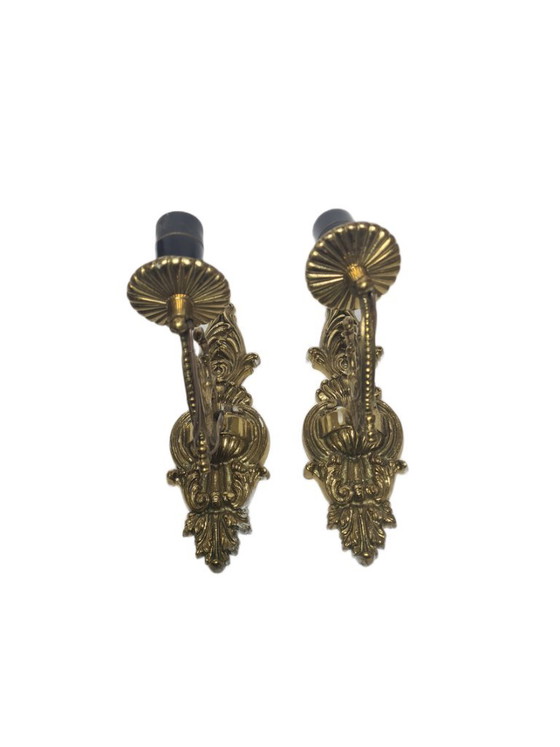 Lampade da parete rococò vintage, Polonia, anni '50, set da 2 – Applique, Brass (photo 3 of 8)
