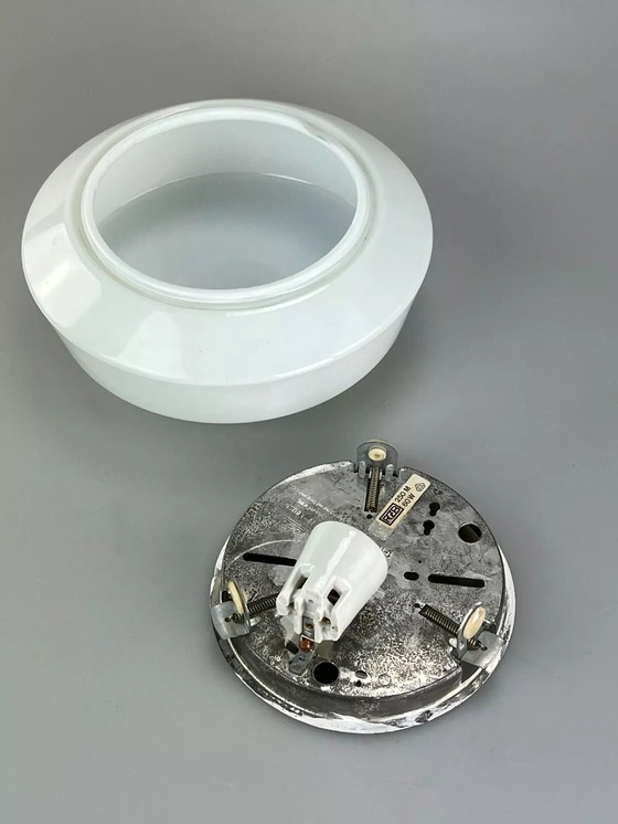 Image 1 of 50er 60er Jahre Lampe Leuchte Plafoniere Milchglas Mid Century Glas Design RZB