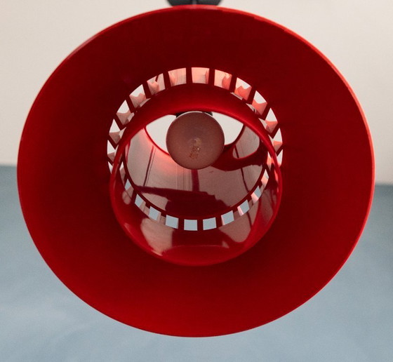 Image 1 of Lampada a sospensione scandinava rossa di Sven Middelboe per Nordisk Solar