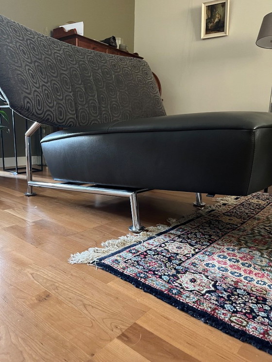 LEOLUX AKKA / swivel loveseat & chaise longue, luxury leather/fabric (photo 4 of 6)