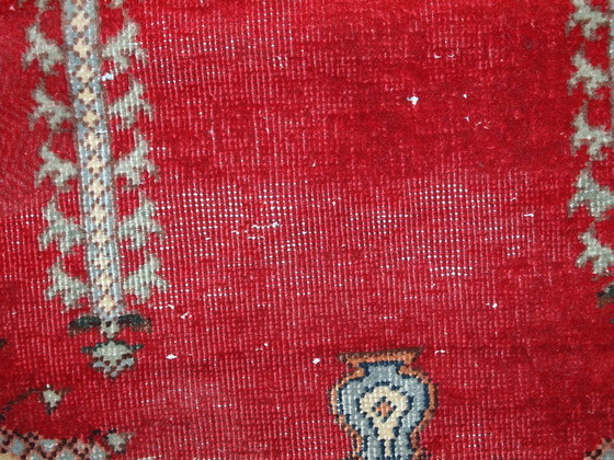 Image 1 of Handgemaakt antiek Turks Konya-tapijt 69 cm x 108 cm (2,9' x 3,5') jaren 1920 - 1C500