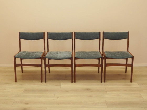 Image 1 of Set di quattro sedie in teak, design danese, anni '70, prodotte in Danimarca.