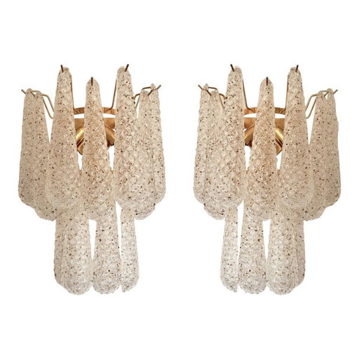 Moderne Wandleuchte „Conchiglie“ aus Muranoglas in Gold – 2er-Set