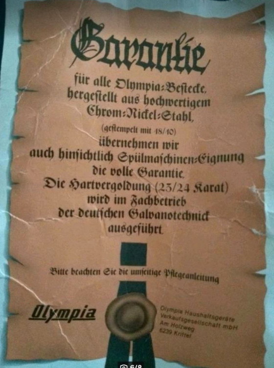 Image 1 of Posate Imperiali Olympia 37 pezzi placcati oro duro con oro 24 carati