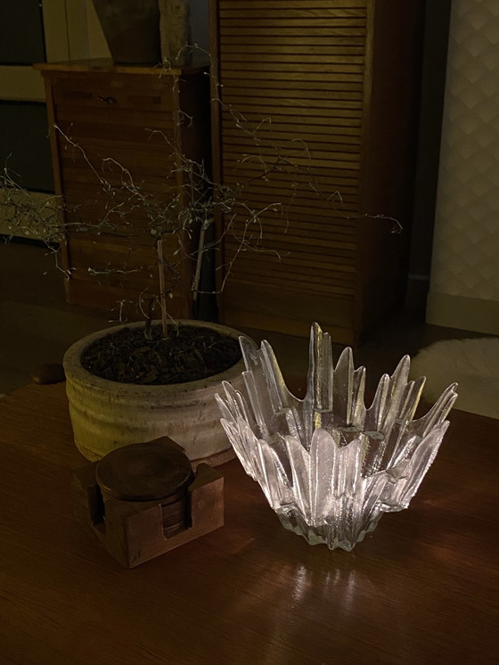 Image 1 of Tauno Wirkkala glas waxinelichthouder Humppila Revontulet 