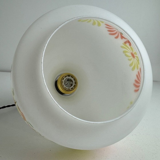 OLD LARGE OPALINE PENDANT LAMP 1970 VINTAGE – Glass (photo 14 of 14)