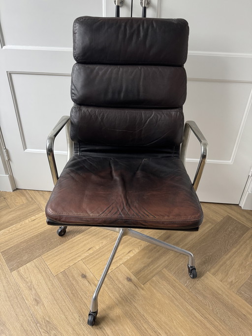 Vintage Lederen Bureaustoel Herman Miller