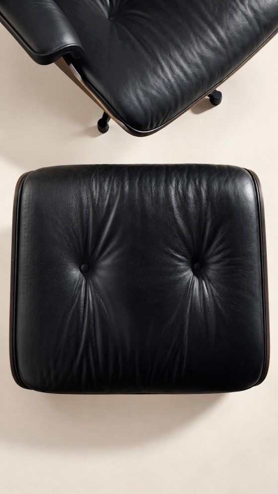 Lounge stoel Eames VITRA Model 670 & 671 – Verstelbare relaxstoel, Leer, Hout (photo 7 of 14)