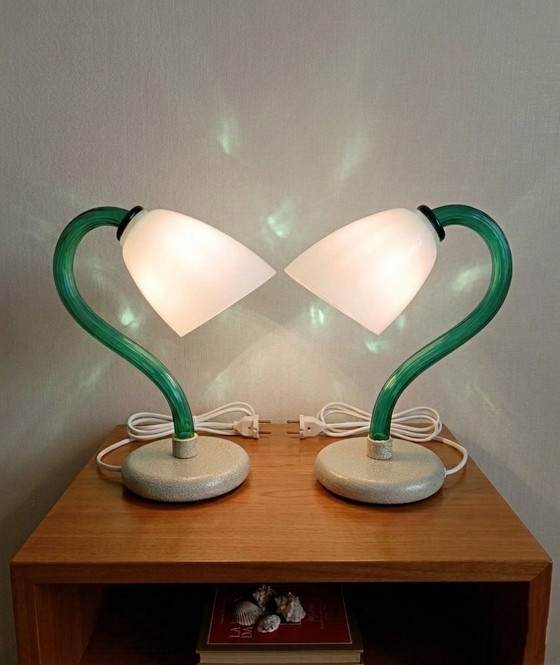 Image 1 of MURANO Sylcom Paire de ravissants abat-jour, neufs, faits main - Fabriqués en Italie