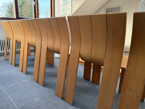 6 x strip chairs and table by Gijs Bakker