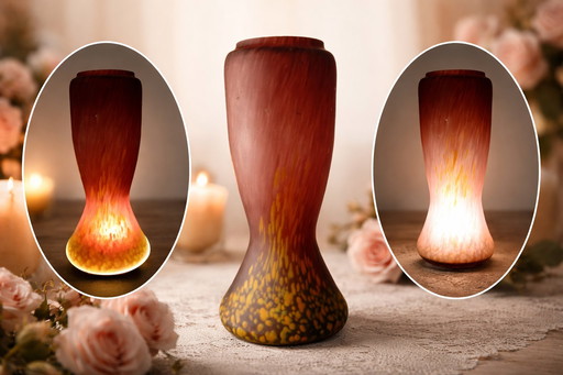 Marmonian vase with a layer of double-layered crystal, attributed to Schneider