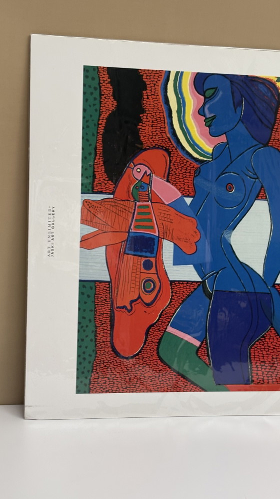 Image 1 of Vintage Le grand nu bleu Corneille print Jaski Art Gallery Amsterdam zeefdruk