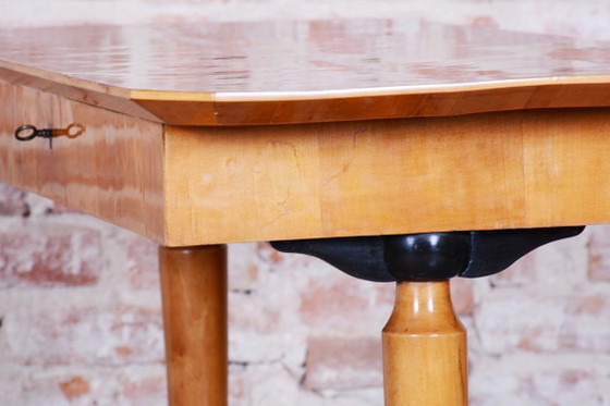 Restored Biedermeier Writing Desk, Spruce, Maple Veneer, Austria, 1830s – Wood (photo 16 of 18)