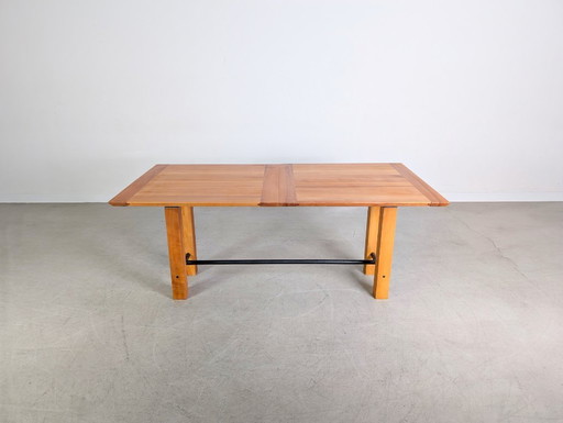 Large wooden dining table, beech design, country style, industrial style