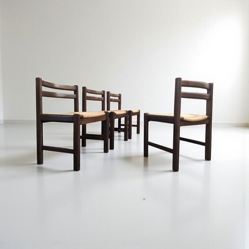 Satz von vier Esszimmerstühlen im Stil von Børge Mogensen, Serie Asserbo, 1970