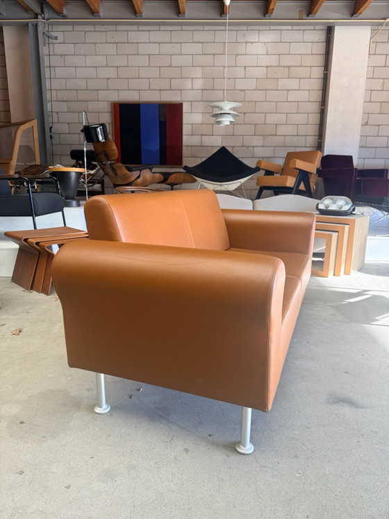 Canapé 2 places Vitra Morrison, Jasper Morrison, Cuir, Métal, Marron (photo 7 sur 14)