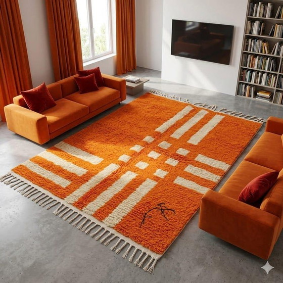 Tappeto Berbero Artigianale Arancione 260/160cm – Tappeti, Wool (photo 3 of 7)